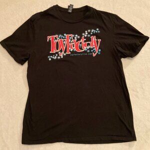 Toy Factory Black Graphic Short Sleeve T-Shirt Mens Unisex Size XL